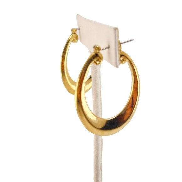 Givenchy 1990s Vintage Hoop Logo Earrings Signed Designer - Picture 4 of 8